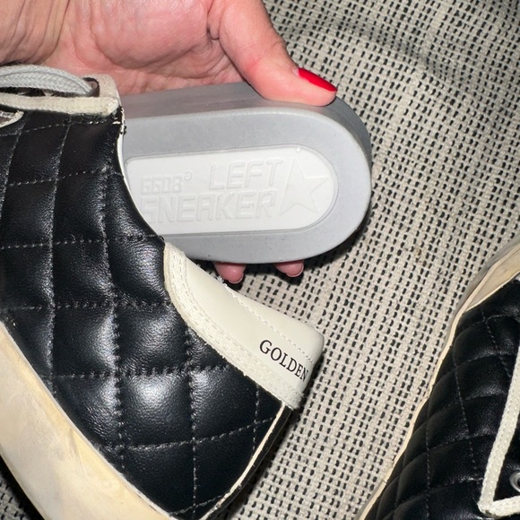 Golden Goose Super-Star Penstar in black matelassé nappa with silver star Sz 38 - Picture 7 of 14